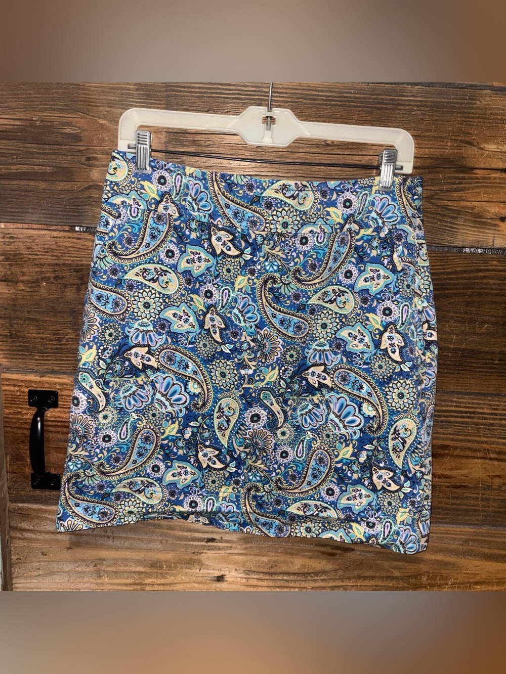 Talbots Blue Paisley Mini Skirt